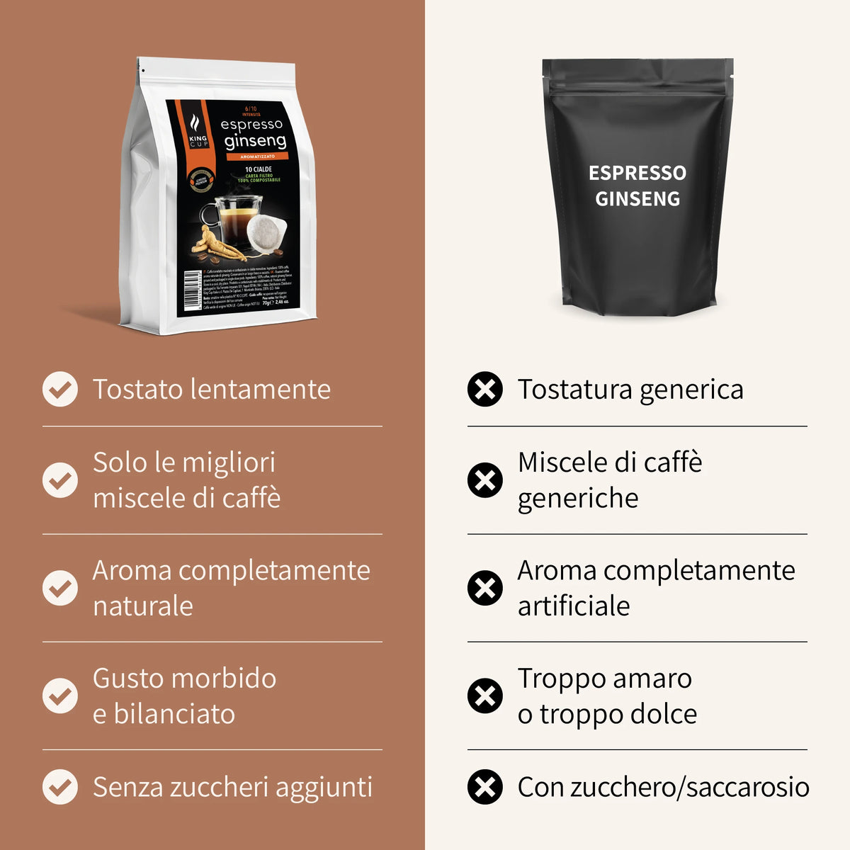 10 cialde compostabili ESE44 - Caffè aromatizzato al ginseng
