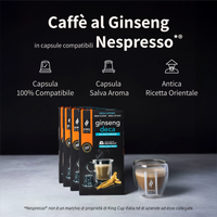 120 capsule Nespresso®* Caffè al ginseng Ginseng Deca da zuccherare