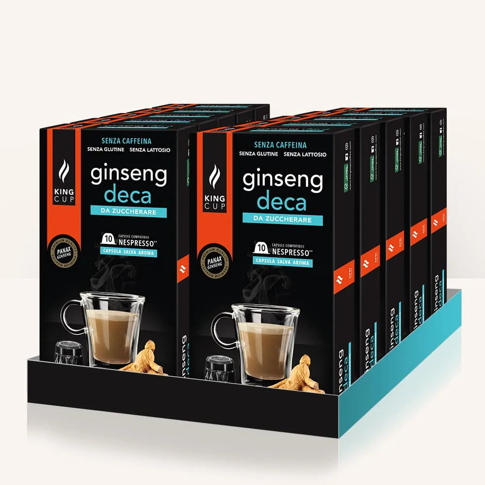 120 capsule Nespresso®* Caffè al ginseng Ginseng Deca da zuccherare