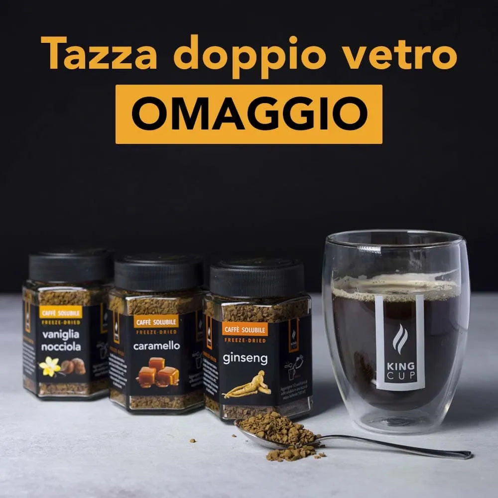 6 x Caffè Freeze Dried + Tazza doppio vetro