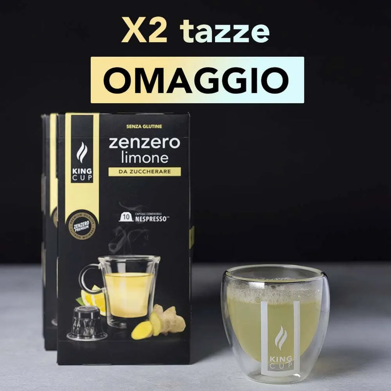 2 tazzine omaggio + 100 capsule zenzero e limone Nespresso®*