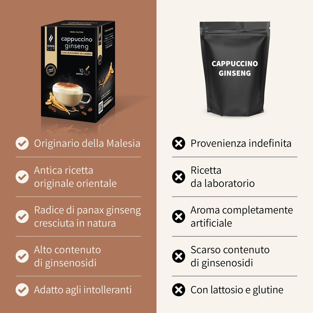 Cappuccino Ginseng - 10 bustine solubili