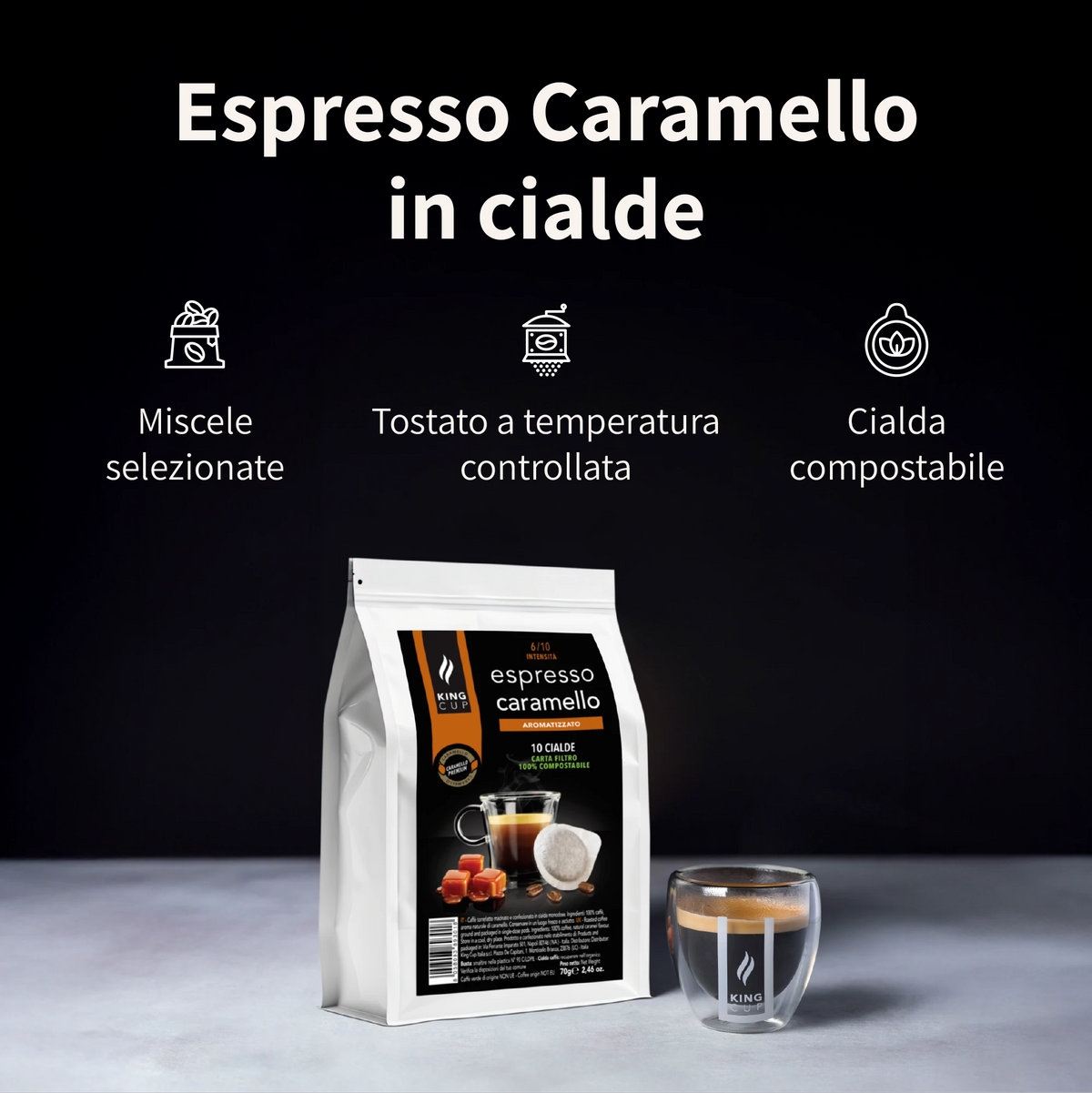 Mix 4 x 10 cialde compostabili ESE44 - Caffè aromatizzato