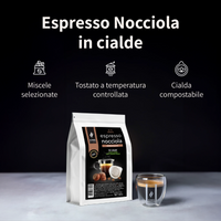 10 cialde compostabili ESE44 - Caffè aromatizzato alla nocciola