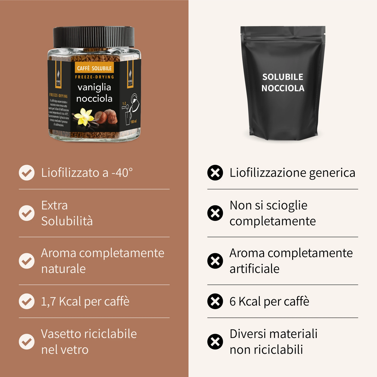 6 x Caffè Freeze Dried - Ginseng, Caramello, Nocciola & Vaniglia