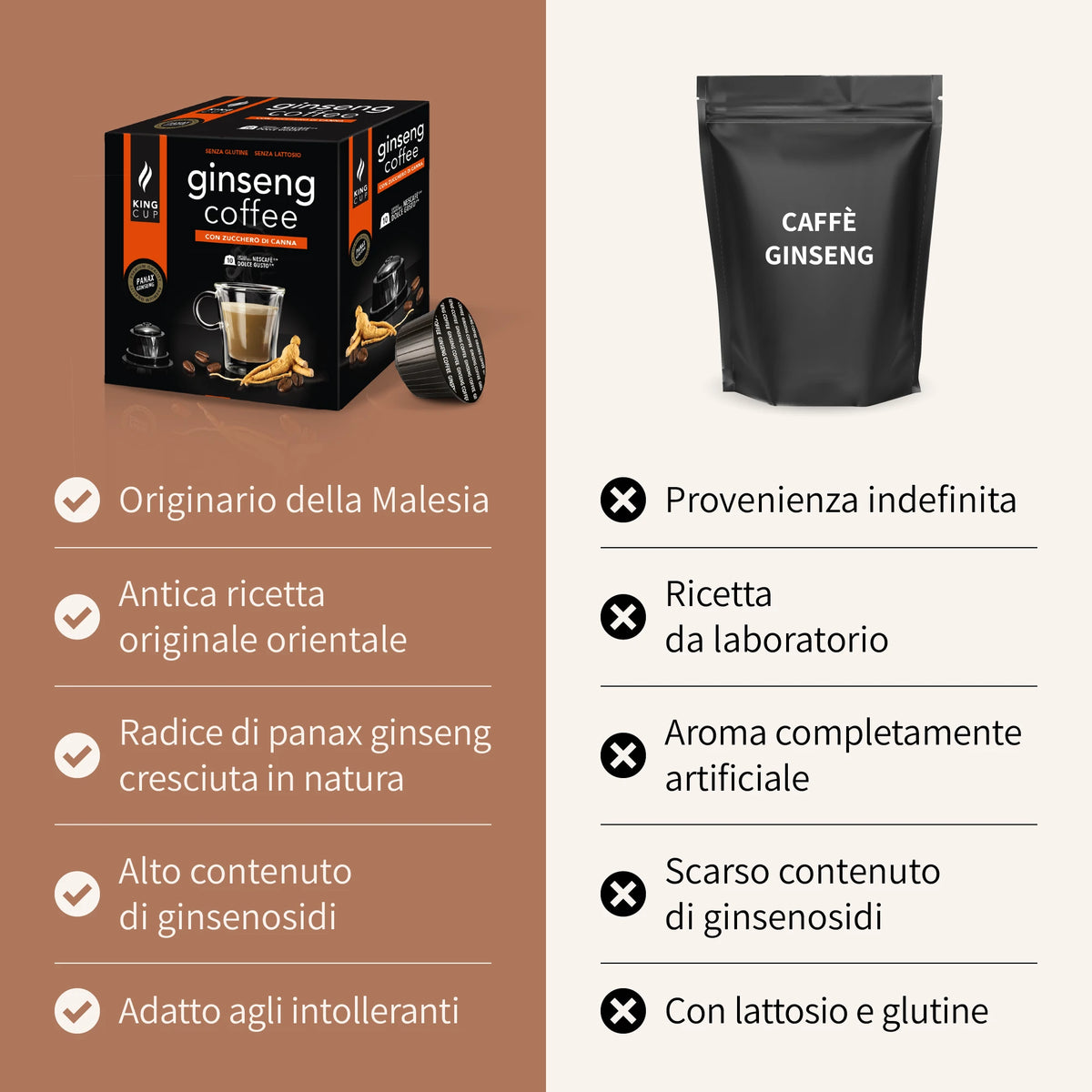 Caffè al Ginseng con zucchero di zanna - Capsule Nescafè* Dolce Gusto®*