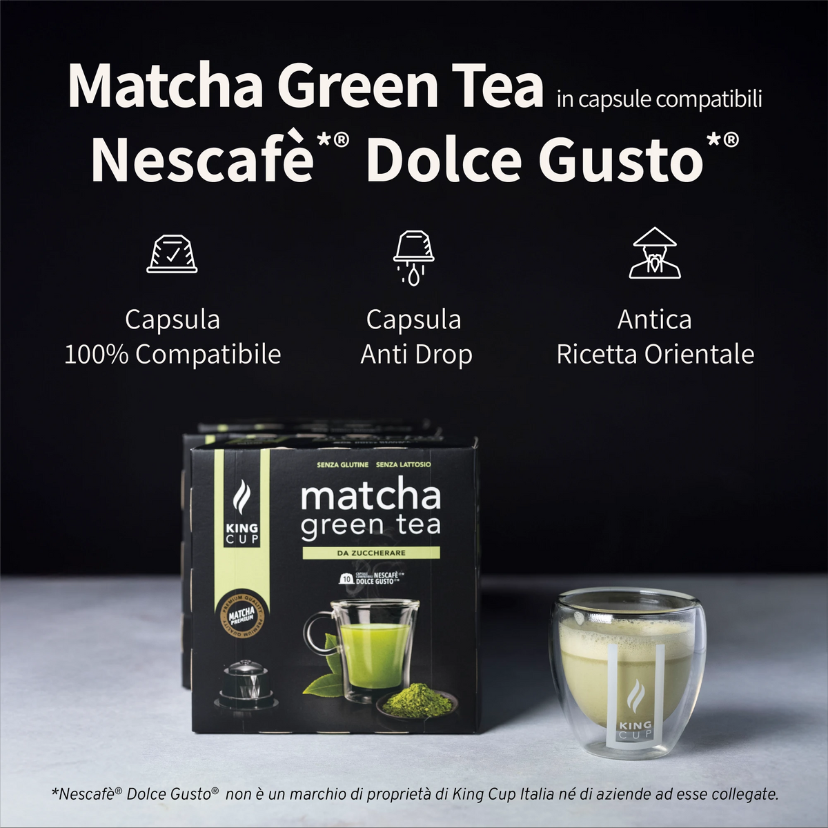 2 tazzine omaggio + 100 capsule Matcha Green Tea Nescafè Dolce e Gusto®*