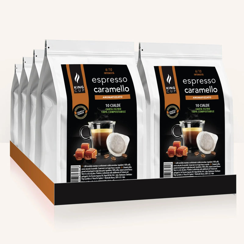 120 cialde compostabili ESE44 - Caffè aromatizzato al caramello