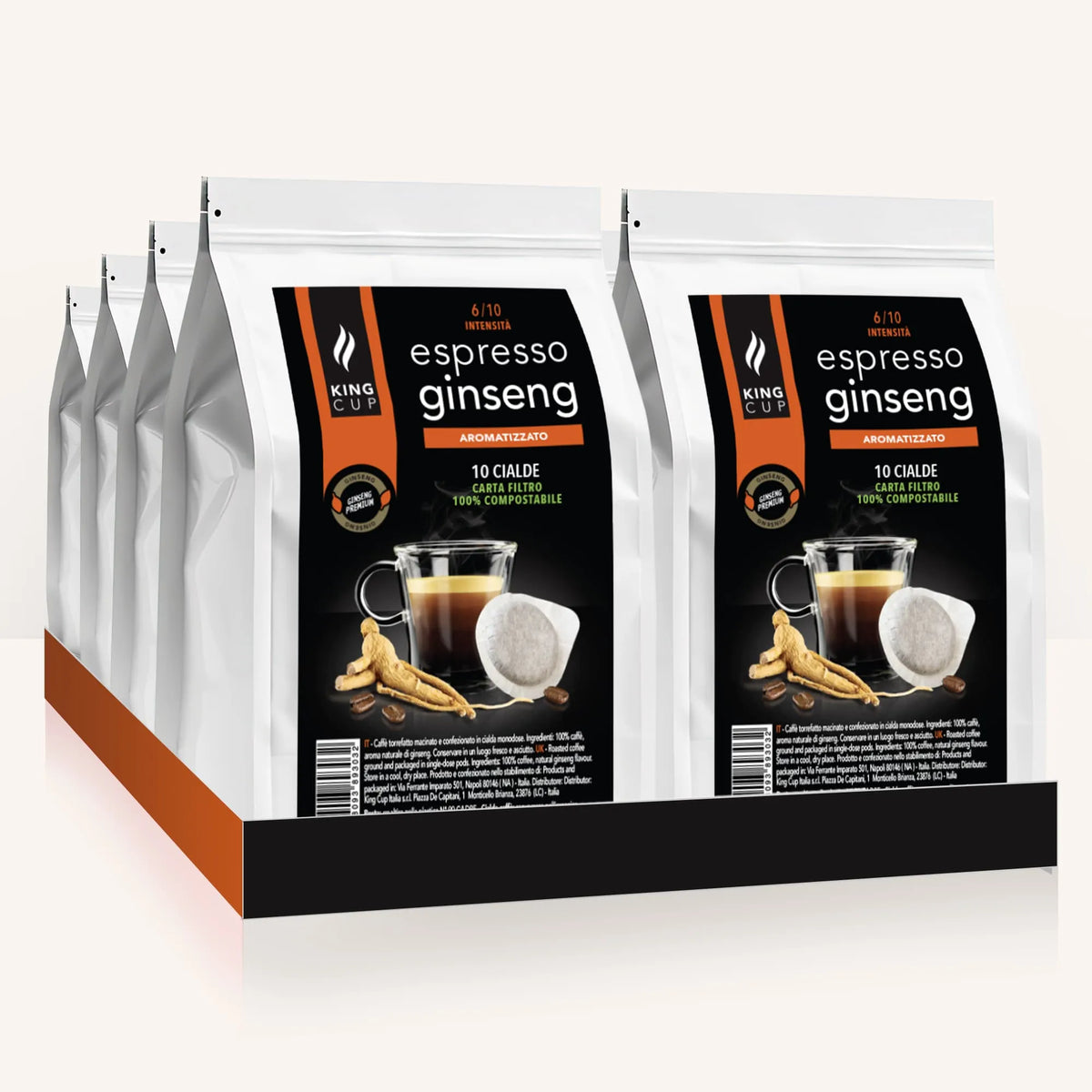 120 cialde compostabili ESE44 - Caffè aromatizzato al ginseng