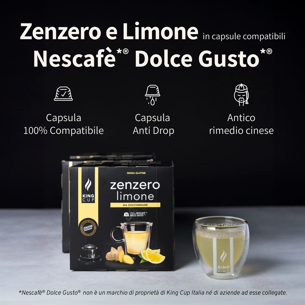 2 tazzine omaggio + 100 capsule zenzero e limone Nescafè Dolce e Gusto®*