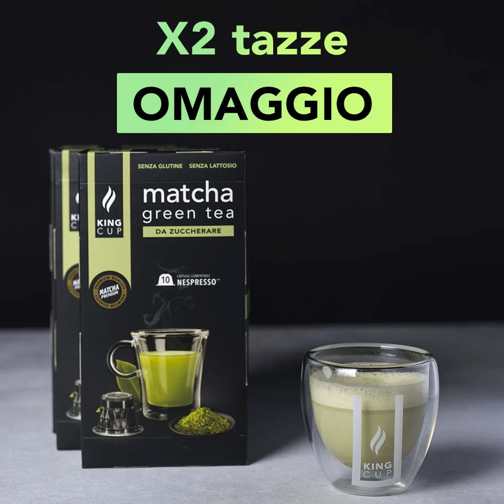 2 tazzine omaggio + 100 capsule Matcha Green Tea Nespresso