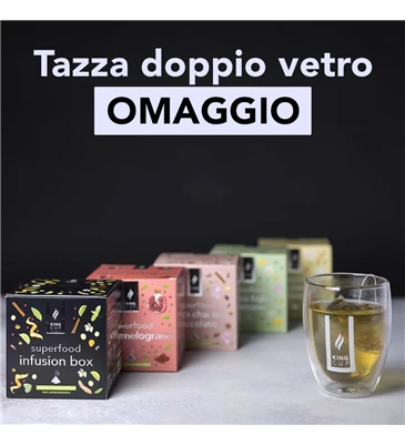 PACCHETTO DI 2 SCATOLE DI TÈ + BOTTIGLIA CON INFUSORE (CUSTODIA IN REGALO)  + TAZZA